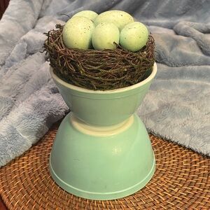 Robins Egg Blue- Pyrex Nest Bowls x 2 Great color saturation - no chips/ cracks